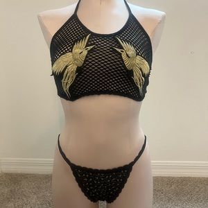 Black fishnet outfit